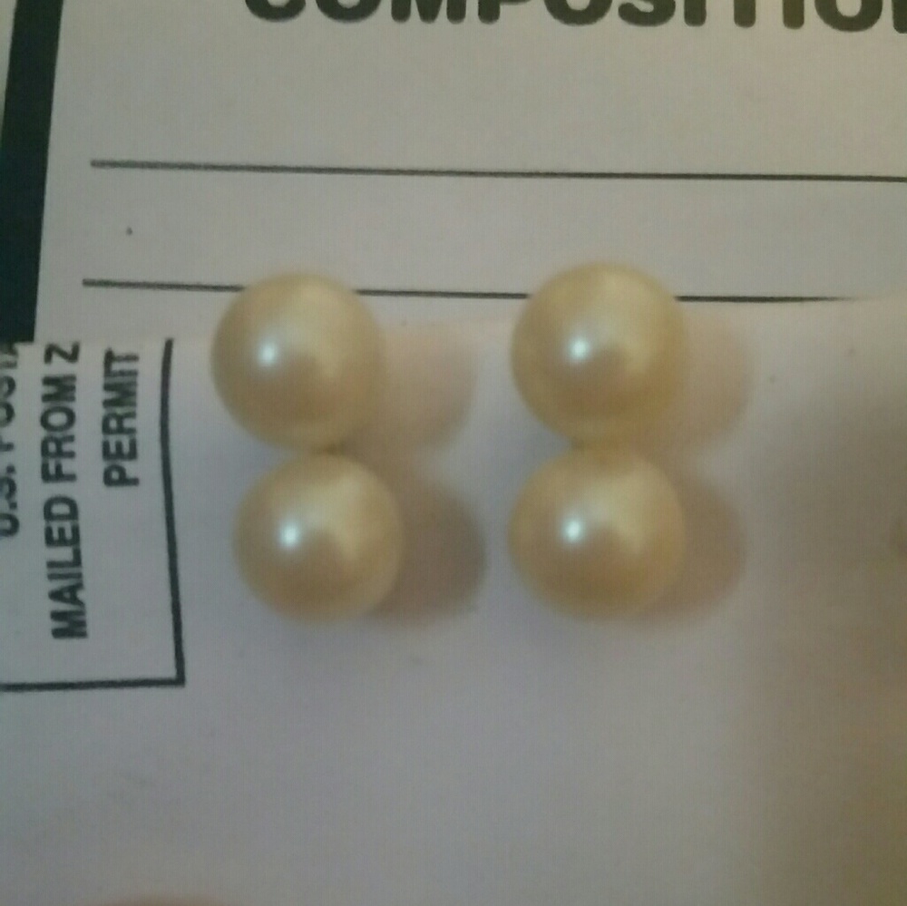 Vintage "Pearl" and Silver Clip On Earrings